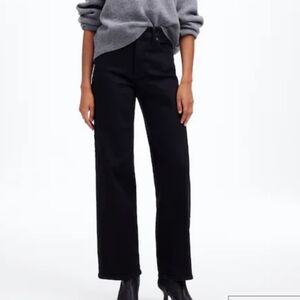 NWOT, Madewell The Perfect Vintage Black Rinse Wash wide leg jeans sz 30